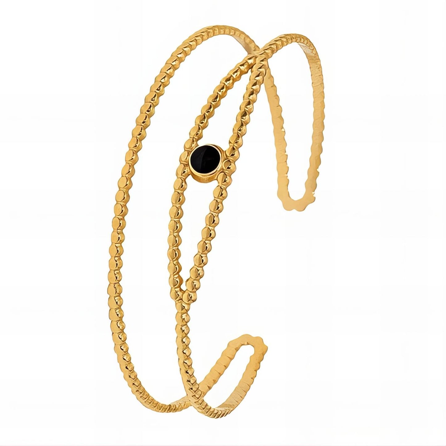 18K gold plated Stainless steel  Evil Eyes bracelet, Intensity