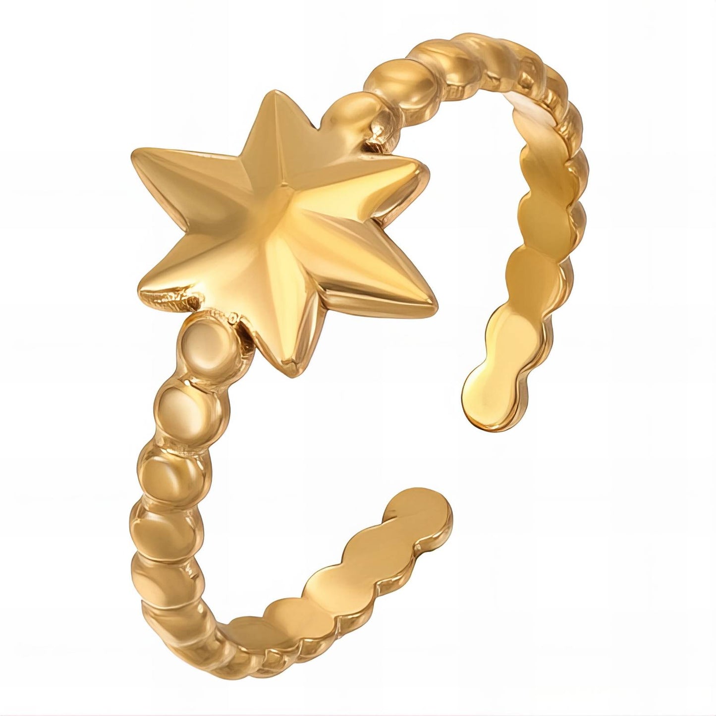 18K gold plated Stainless steel  Star finger ring, Intensity