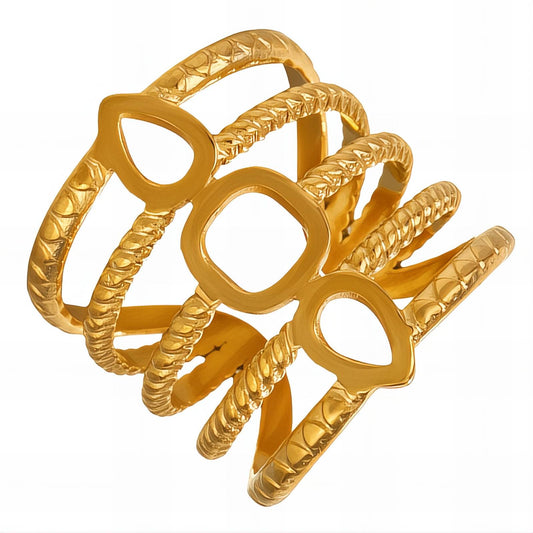 18K gold plated Stainless steel finger ring, Intensity