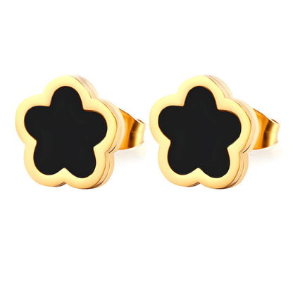 18K gold plated Stainless steel  Flowers earrings, Intensity