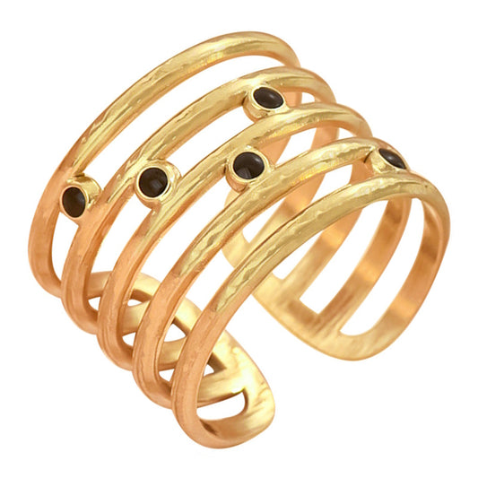 18K gold plated Stainless steel finger ring, Intensity