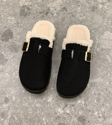 Cozy Shearling-Lined Mule Slippers